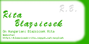 rita blazsicsek business card